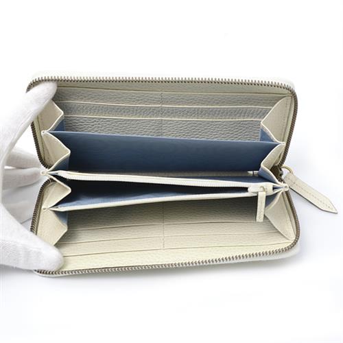 グッチ 財布 レディース ガーデン ラウンドファスナー長財布 バタフライロゴ オフホワイト 516941 GUCCI 中古