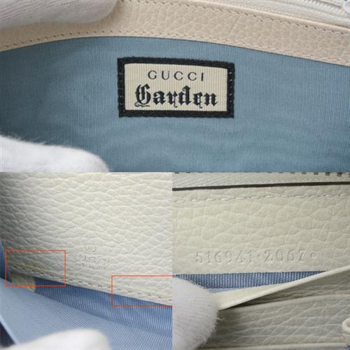 グッチ 財布 レディース ガーデン ラウンドファスナー長財布 バタフライロゴ オフホワイト 516941 GUCCI 中古