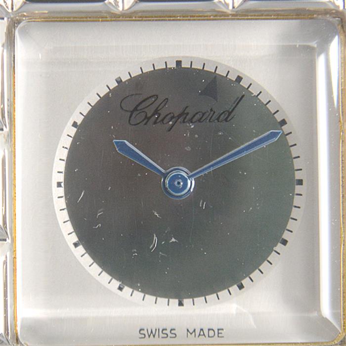 ショパール 時計 レディース メンズ アイスキューブ トラベルクロック アラーム 電池式 SS Chopard 51/8898/01 中古