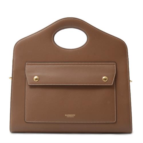 バーバリー バッグ レディース ポケットコレクション 2WAY ショルダー ハンドバッグ ブラウン BURBERRY 中古