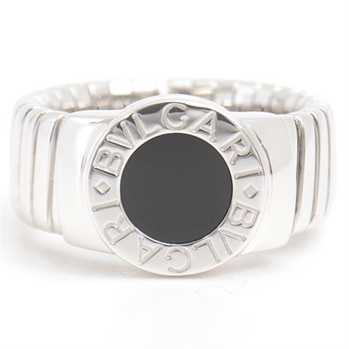 ブルガリ 指輪 メンズ ブルガリブルガリ トゥボガス オニキス リング 18号 ホワイトゴールド BVLGARI 750WG 中古