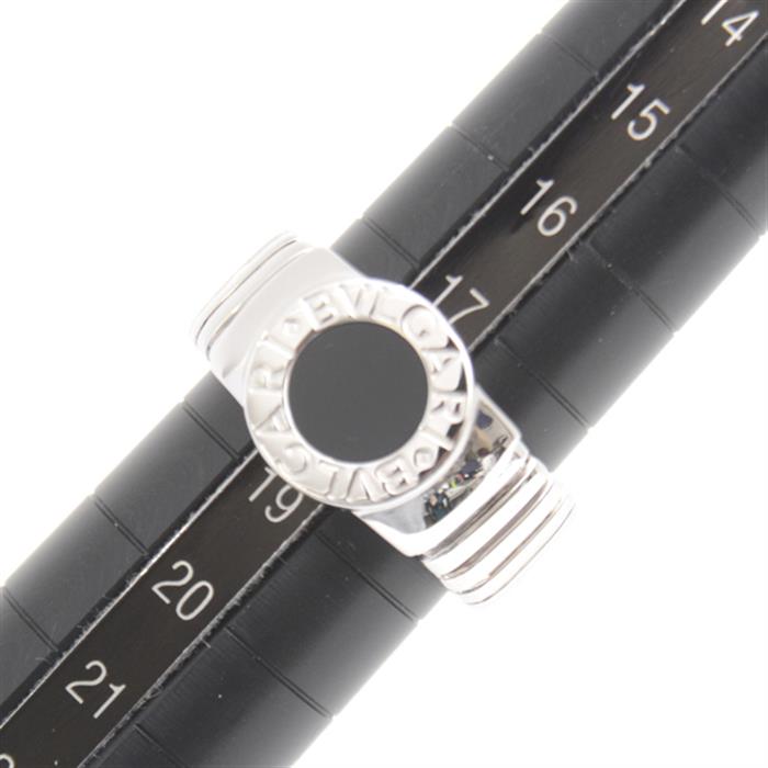 ブルガリ 指輪 メンズ ブルガリブルガリ トゥボガス オニキス リング 18号 ホワイトゴールド BVLGARI 750WG 中古