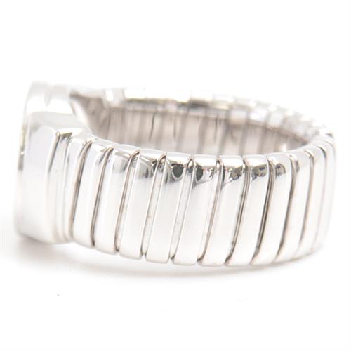 ブルガリ 指輪 メンズ ブルガリブルガリ トゥボガス オニキス リング 18号 ホワイトゴールド BVLGARI 750WG 中古