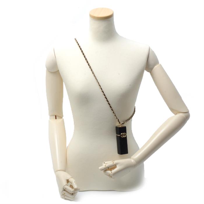 シャネル バッグ マトラッセ チェーン リップスティック ケース ココマーク ブラック CHANEL 中古