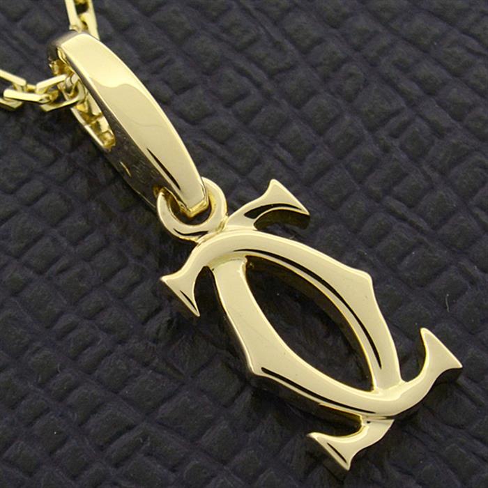カルティエ ネックレス レディース 2Cチャーム ペンダント イエローゴールド Cartier 750YG 中古