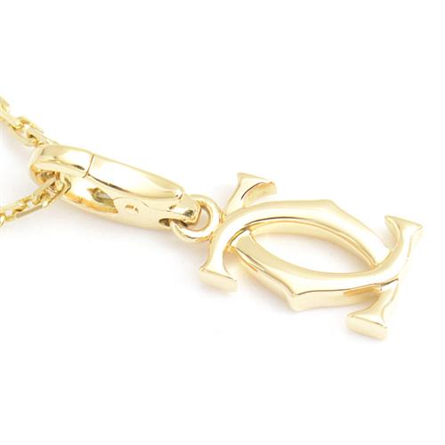 カルティエ ネックレス レディース 2Cチャーム ペンダント イエローゴールド Cartier 750YG 中古