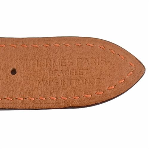 エルメス 小物 レディース アトラージュ ドゥブルトゥール 40mm アップルウォッチ用レザーベルト ヴォーエプソン オレンジ C刻印 HERMES 中古