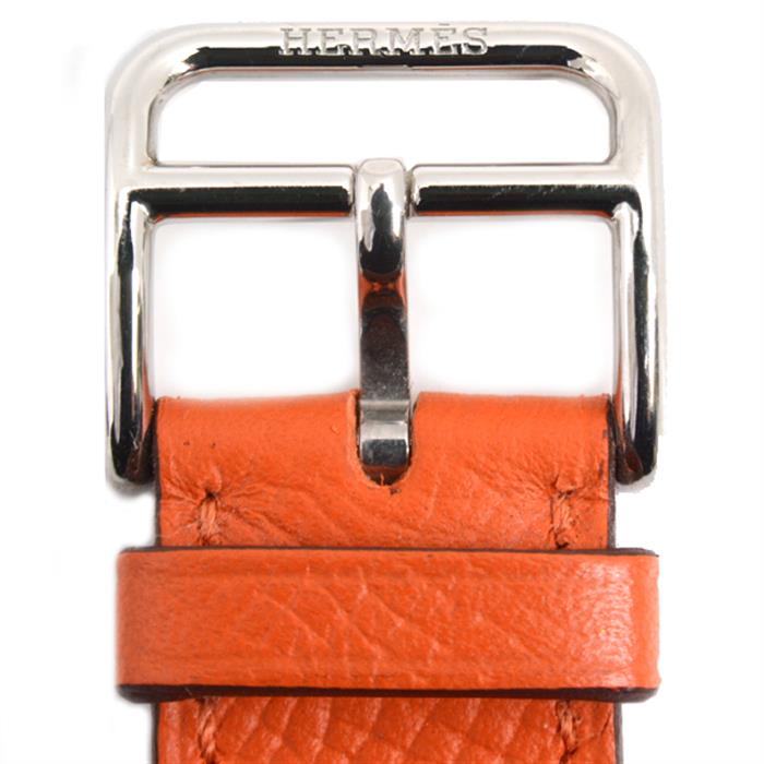 エルメス 小物 レディース アトラージュ ドゥブルトゥール 40mm アップルウォッチ用レザーベルト ヴォーエプソン オレンジ C刻印 HERMES 中古