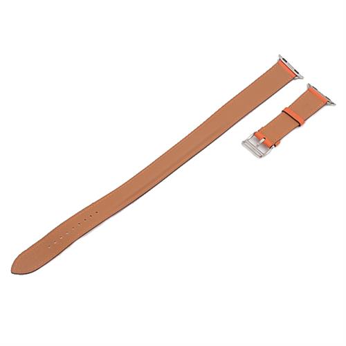 エルメス 小物 レディース アトラージュ ドゥブルトゥール 40mm アップルウォッチ用レザーベルト ヴォーエプソン オレンジ C刻印 HERMES 中古