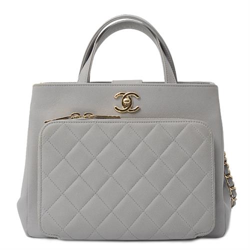 シャネル バッグ レディース アフィニティ ショルダーバッグ ハンドバッグ グレー CHANEL A93795 中古