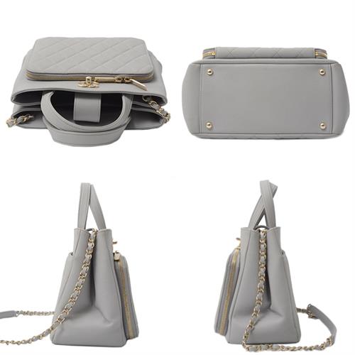 シャネル バッグ レディース アフィニティ ショルダーバッグ ハンドバッグ グレー CHANEL A93795 中古