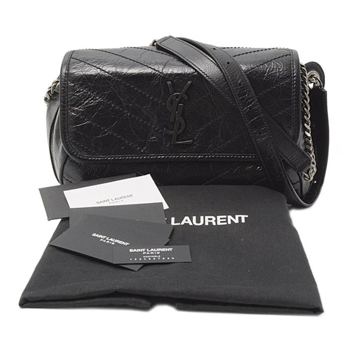 サンローラン バッグ レディース ニキ チェーンショルダーバッグ 2WAY レザー ブラック SAINT LAURENT 中古