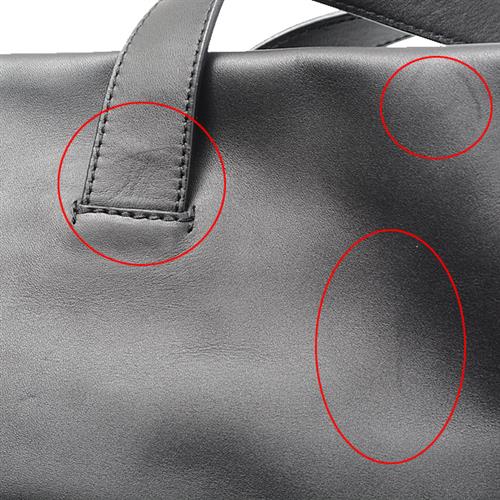 ロエベ バッグ メンズ レディース ショッピングトート アナグラム レザー ブラック LOEWE 中古