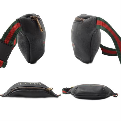 グッチ バッグ レディース シェリー ウエストバッグ ポーチ ブラック レザー GUCCI 527792 中古