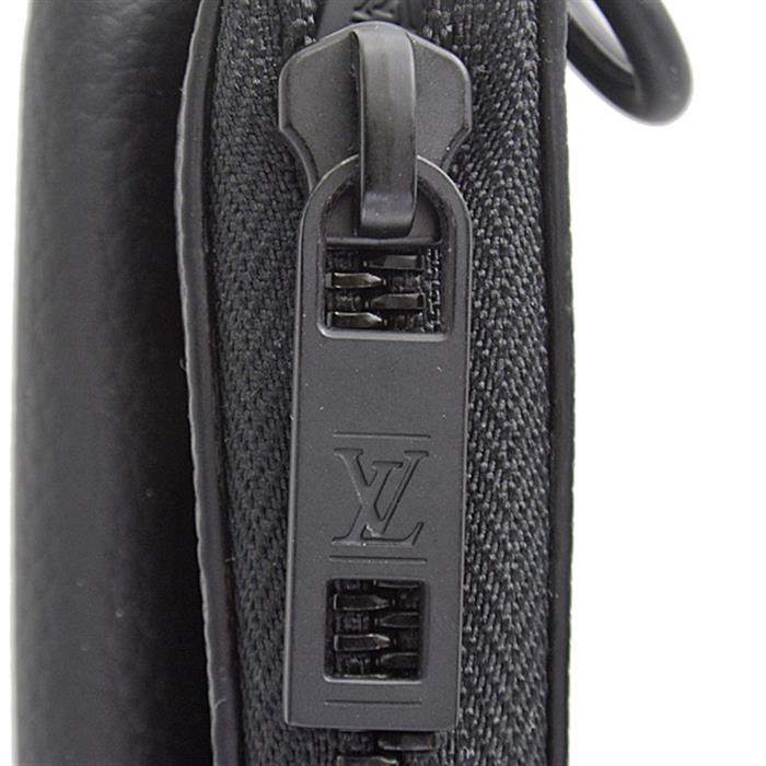 ルイヴィトン 財布 メンズ ジッピーウォレット アエログラム L字ファスナー長財布 ブラック Louis Vuitton M69831 中古