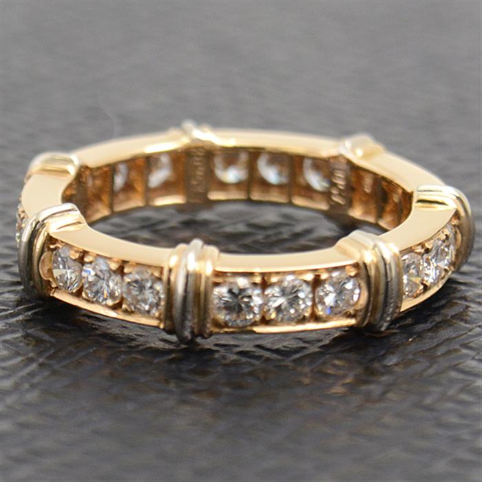 カルティエ 指輪 レディース コンテッサ フルダイヤリング 49号 イエローゴールド Cartier 750YG×WG 中古