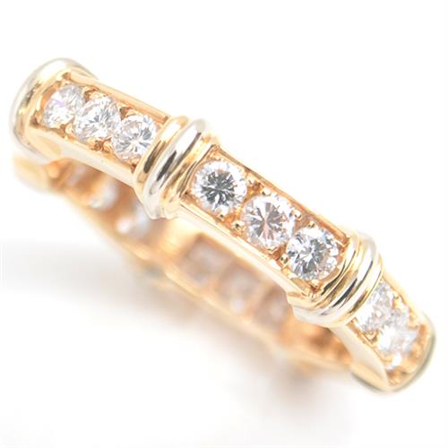 カルティエ 指輪 レディース コンテッサ フルダイヤリング 49号 イエローゴールド Cartier 750YG×WG 中古