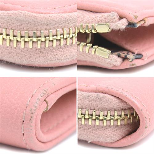 シャネル 財布 レディース ラッキーフラワー キーリング付き L字ファスナー コインケース ラムスキン ピンク CHANEL A81646Y33399 中古