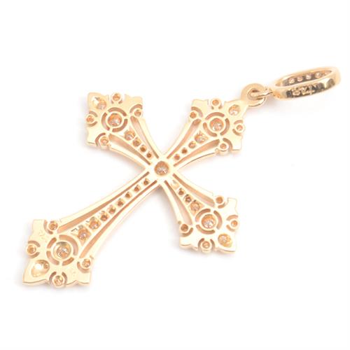 ローリーロドキン ペンダント メンズ ファンシーゴシック クロス ミディアム ダイヤモンド ペンダント ゴールド LoreeRodkin 18KYG 中古