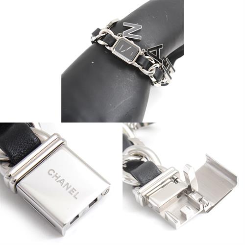 シャネル 時計 レディース プルミエール ウォンテッド ドゥ シャネル 電池式 ロゴチャーム ブラック文字盤 CHANEL H7471 中古