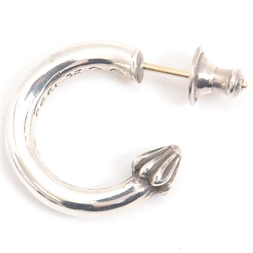 クロムハーツ ピアス ユニセックス フープ プレーン ピアス インボイス付き シルバー CHROME HEARTS SV925 中古