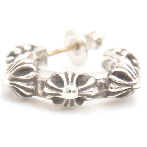 クロムハーツ ピアス ユニセックス フープクロス ピアス インボイス付き シルバー CHROME HERTS SV925 中古