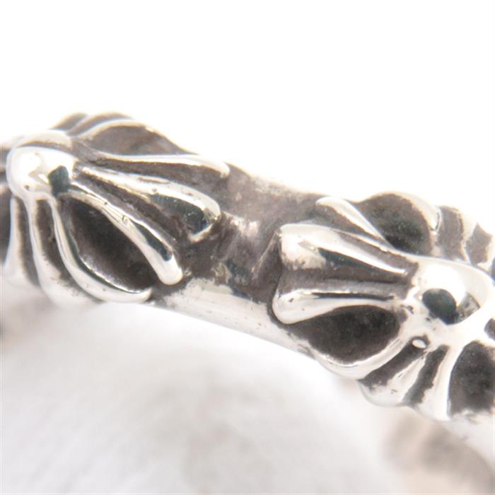 クロムハーツ ピアス ユニセックス フープクロス ピアス インボイス付き シルバー CHROME HERTS SV925 中古