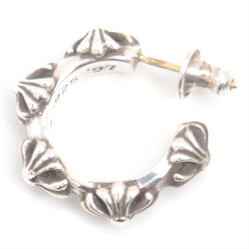 クロムハーツ ピアス ユニセックス フープクロス ピアス インボイス付き シルバー CHROME HERTS SV925 中古