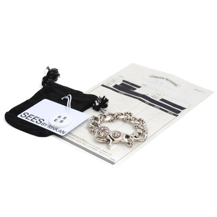 クロムハーツ ブレス メンズ ファンシー チェーン リンク ブレスレット インボイス付 シルバー CHROME HEARTS SV925 中古