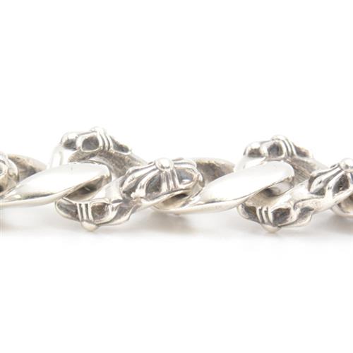クロムハーツ ブレス メンズ ファンシー チェーン リンク ブレスレット インボイス付 シルバー CHROME HEARTS SV925 中古