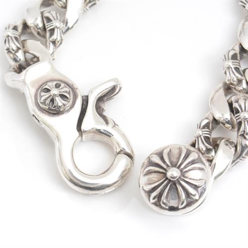 クロムハーツ ブレス メンズ ファンシー チェーン リンク ブレスレット インボイス付 シルバー CHROME HEARTS SV925 中古