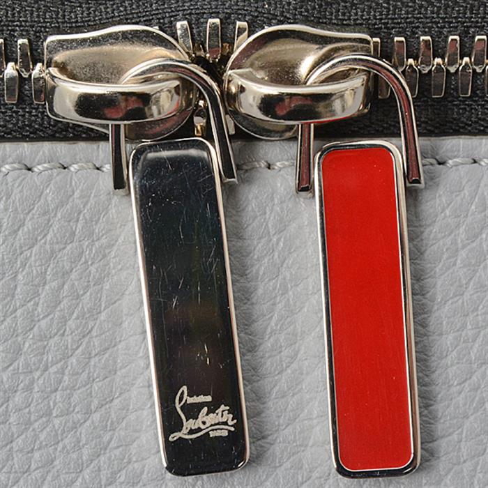 クリスチャンルブタン バッグ レディース キピポーチ 2Wayハンドバッグ ショルダーバッグ カーフ グレー Christian Louboutin 中古