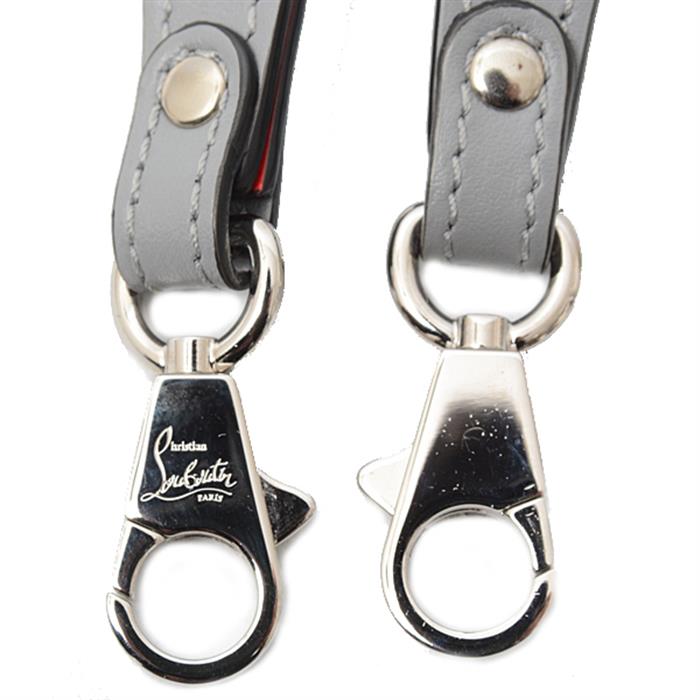 クリスチャンルブタン バッグ レディース キピポーチ 2Wayハンドバッグ ショルダーバッグ カーフ グレー Christian Louboutin 中古