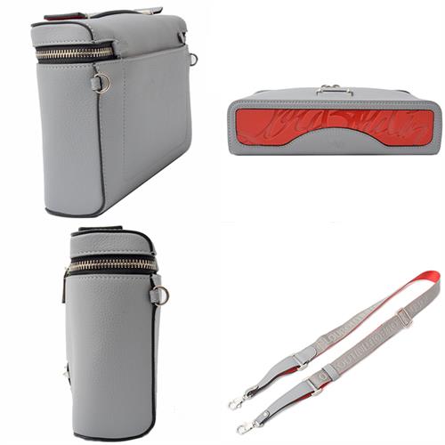 クリスチャンルブタン バッグ レディース キピポーチ 2Wayハンドバッグ ショルダーバッグ カーフ グレー Christian Louboutin 中古