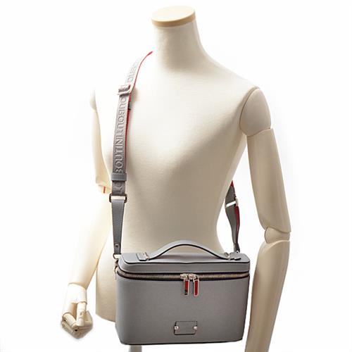 クリスチャンルブタン バッグ レディース キピポーチ 2Wayハンドバッグ ショルダーバッグ カーフ グレー Christian Louboutin 中古