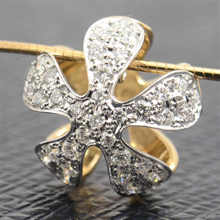 ミキモト ネックレス レディース フラワーモチーフ ダイヤモンド ネックレス D0.48ct ゴールド MIKIMOTO K18 中古