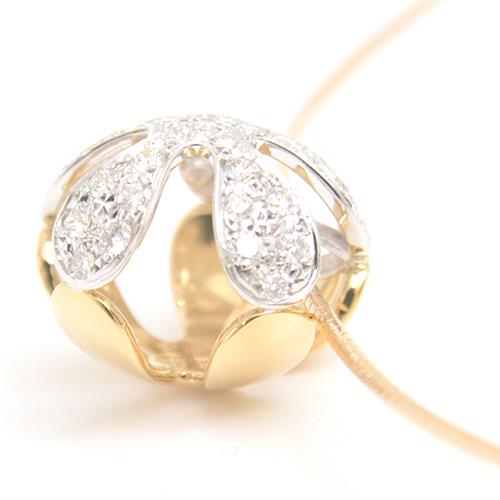 ミキモト ネックレス レディース フラワーモチーフ ダイヤモンド ネックレス D0.48ct ゴールド MIKIMOTO K18 中古