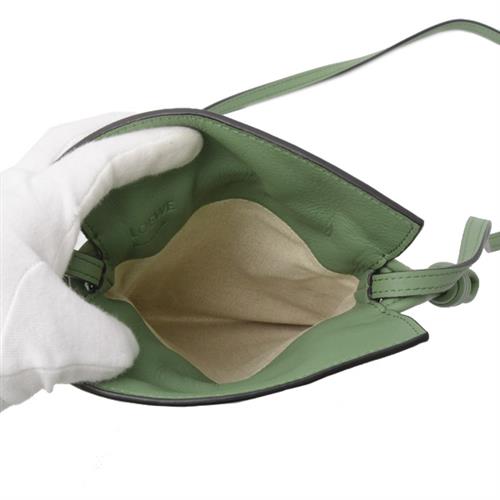 ロエベ バッグ レディース メンズ ナッパカーフレザー フラメンコポケット ショルダーバッグ ミニポシェット グリーン LOEWE 中古