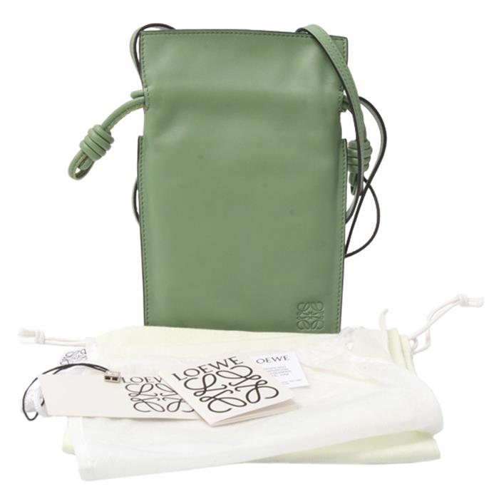 ロエベ バッグ レディース メンズ ナッパカーフレザー フラメンコポケット ショルダーバッグ ミニポシェット グリーン LOEWE 中古