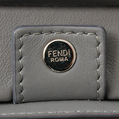 フェンディ バッグ レディース ズッカ クロスボディ ウォレット ショルダーバッグ カーフ グレー×ホワイト×レッド FENDI 7M0346 中古