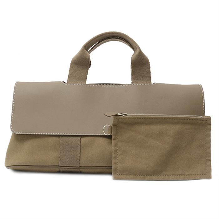 エルメス バッグ レディース ヴァルパライソロングMM ハンドバッグ キャンバス エトゥープ HERMES 中古