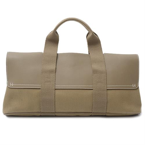 エルメス バッグ レディース ヴァルパライソロングMM ハンドバッグ キャンバス エトゥープ HERMES 中古