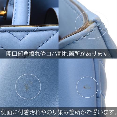 グッチ バッグ レディース GGマーモント 2WAY ハンドバッグ ショルダーバッグ レザー ブルー GUCCI 448054 中古