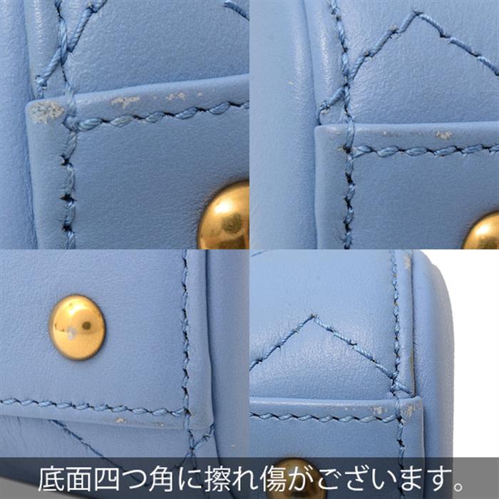 グッチ バッグ レディース GGマーモント 2WAY ハンドバッグ ショルダーバッグ レザー ブルー GUCCI 448054 中古