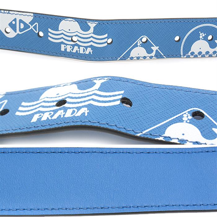 プラダ バッグ レディース マリンプリント 2WAY クロスボディバッグ ハンドバッグ サフィアーノレザー MAREA(ブルー) PRADA 2VH067 中古