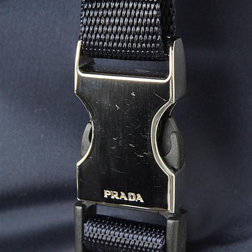 プラダ バッグ メンズ ロゴ メッセンジャーバッグ ナイロン ネイビー PRADA 2VD768 中古