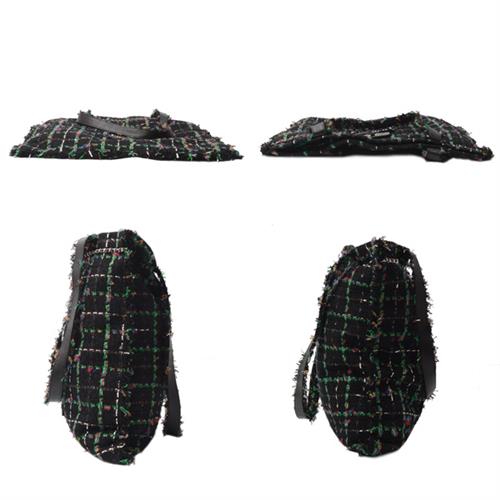 シャネル バッグ レディース メンズ ユニセックス ツイード ロボットデザイントートバッグ ブラック CHANEL 中古