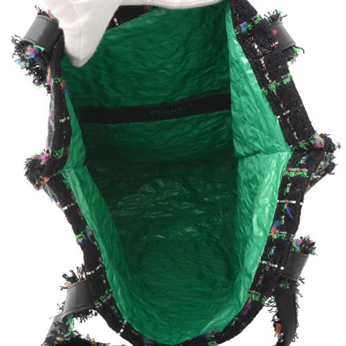 シャネル バッグ レディース メンズ ユニセックス ツイード ロボットデザイントートバッグ ブラック CHANEL 中古