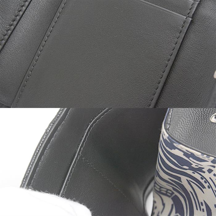 シャネル 財布 レディース マトラッセ 三つ折り財布 コンパクトウォレット ブラック キャビアスキン CHANEL 中古