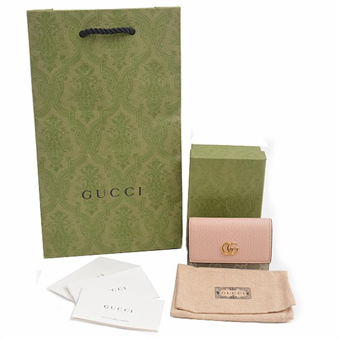 グッチ 小物 レディース 日本限定 ダブルG キーケース GGスプリームキャンバス ライトピンク×ベージュ GUCCI 456118 中古
